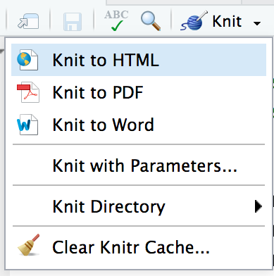 Knit to HTML