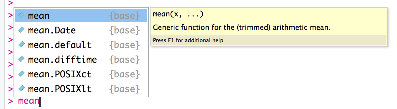 RStudio tooltip